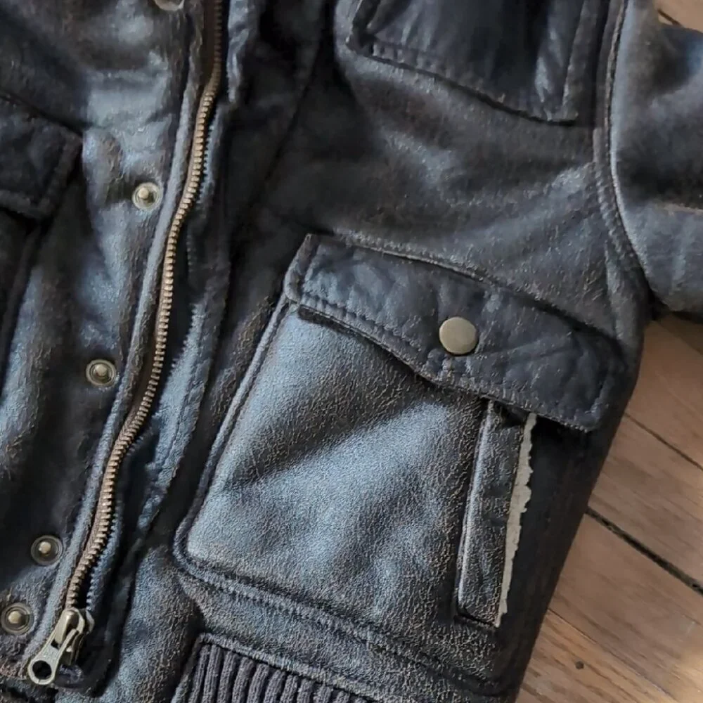GAP Kids Brown aviator Jacket with Sherpa Collar